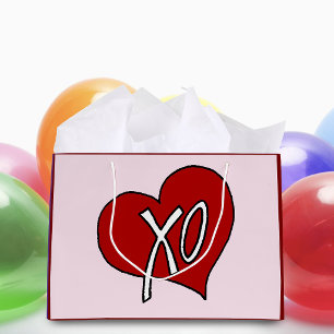 Sweet Red XO Heart Love Hugs Kisses Large Gift Bag