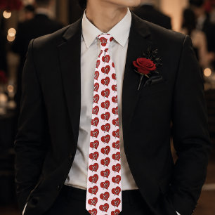 Sweet Red XO Heart Love Hugs Kisses Tie