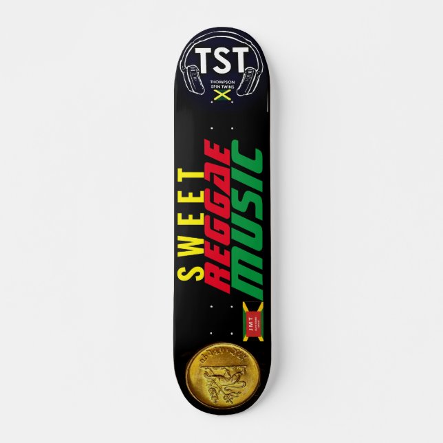 SWEET REGGAE MUSIC  JMT 7 3/4" Skateboard Deck (Front)