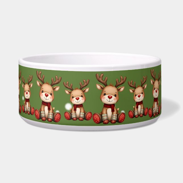 Sweet Reindeer Pair in Holiday Snowfall (Front)