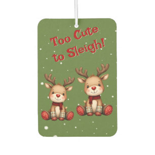Sweet Reindeer Pair in Holiday Snowfall Car Air Freshener