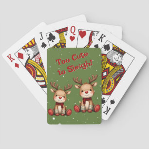 Sweet Reindeer Pair in Holiday Snowfall Playing Cards
