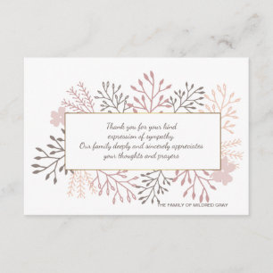 Sweet Remembrance Bereavement Thank You Card