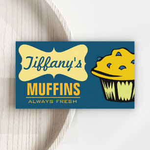 Sweet Retro Cake Shop Cupcake Bakery Muffins Business Card