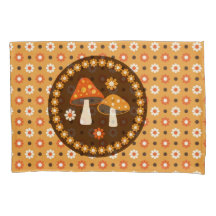 Sweet Retro Mushrooms and Flowers