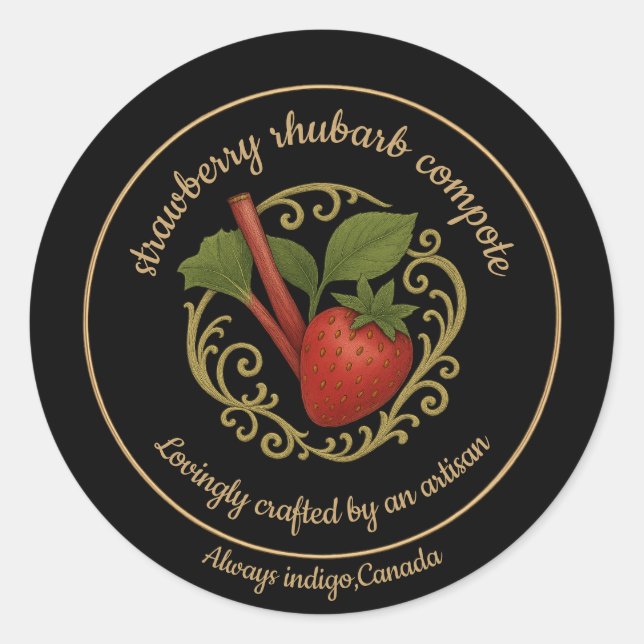 Sweet Rhubarb & Strawberry – Natural Artisan Label (Front)
