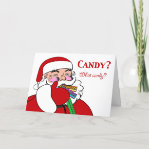 Sweet Ribbon Candy Day December 21 Christmas Santa Holiday Card