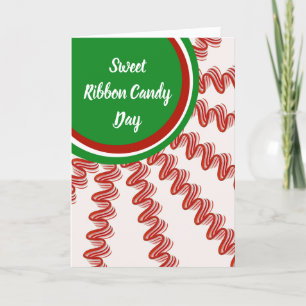 Sweet Ribbon Candy Day December 21 Christmas Sweet Holiday Card