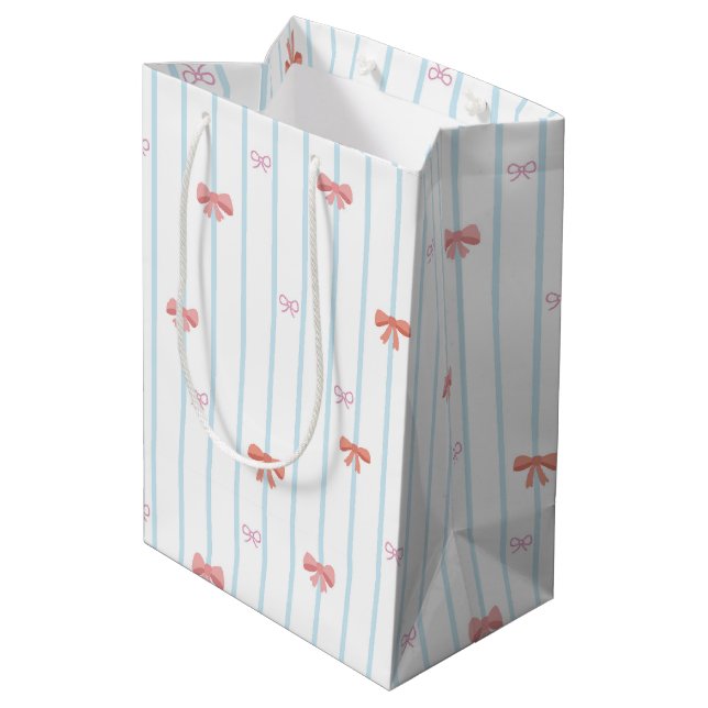 Sweet Ribbon Stripe Gift Bag (Back Angled)