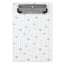 Sweet Ribbon Stripe Personalised Mini Clipboard