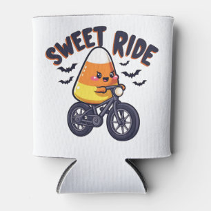 Sweet Ride Funny Candy Corn Biking Halloween Can Cooler