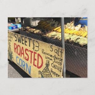 Sweet Roasted Corn, New York City, NYC Street Fair Postcard