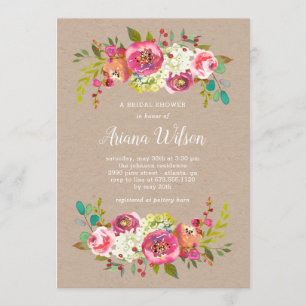 Sweet Romance Kraft Shower / Party Invite