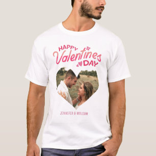 Sweet Romance Pink Heart Photo Valentine Day T-Shirt