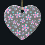 Sweet Romantic  Abstract Pink Flowers Pattern Ceramic Tree Decoration<br><div class="desc">Sweet Romantic  Abstract Pink Flowers Pattern</div>