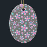 Sweet Romantic  Abstract Pink Flowers Pattern Ceramic Tree Decoration<br><div class="desc">Sweet Romantic  Abstract Pink Flowers Pattern</div>
