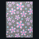 Sweet Romantic  Abstract Pink Flowers Pattern Notebook<br><div class="desc">Sweet Romantic  Abstract Pink Flowers Pattern</div>