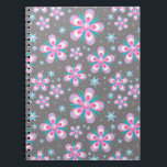 Sweet Romantic  Abstract Pink Flowers Pattern Notebook<br><div class="desc">Sweet Romantic  Abstract Pink Flowers Pattern</div>