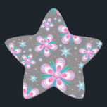 Sweet Romantic  Abstract Pink Flowers Pattern Star Sticker<br><div class="desc">Sweet Romantic  Abstract Pink Flowers Pattern</div>