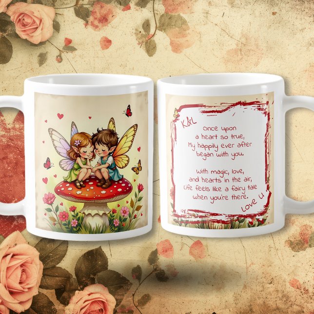 Sweet Romantic Fairies and Love Poem Coffee Mug (Creator Uploaded)