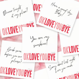 Sweet Romantic Love Notes Red Pink Sticky Notes
