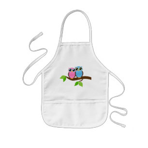Sweet Romantic Owls Kids Apron
