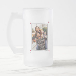 Sweet Romantic Retro Photo Valentine's Gifts Frosted Glass Beer Mug