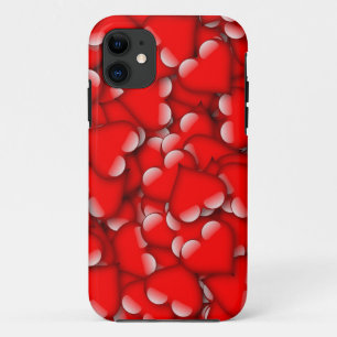 Sweet Romantic Valentine Love Hearts Red iPhone 11 Case