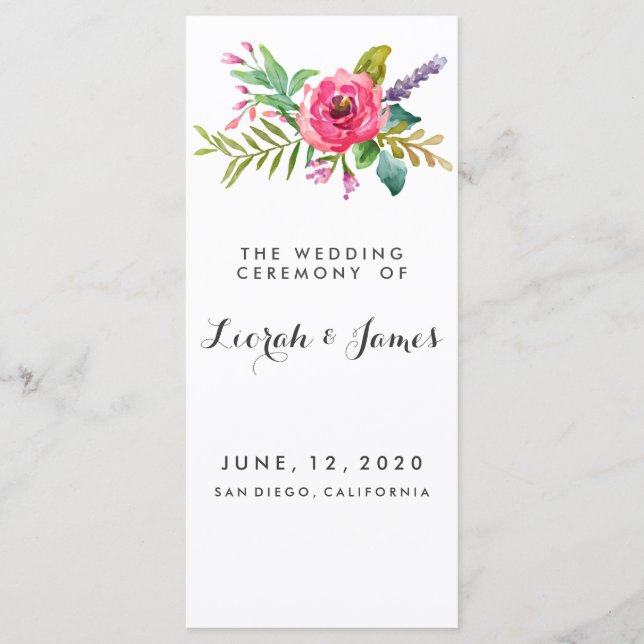 Sweet romantic watercolor flowers programme (Front)