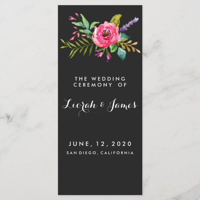 Sweet romantic watercolor flowers programme (Front)