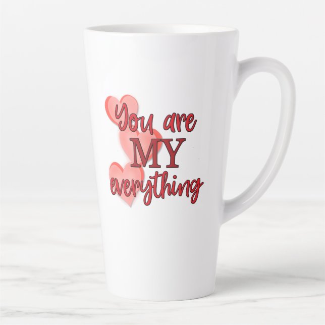 Sweet Romantic, "You are My Everything" Hearts Latte Mug (Right)