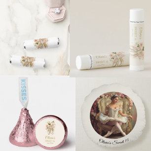 Sweet Rosé Ballet Soirée, custom Round Cushion