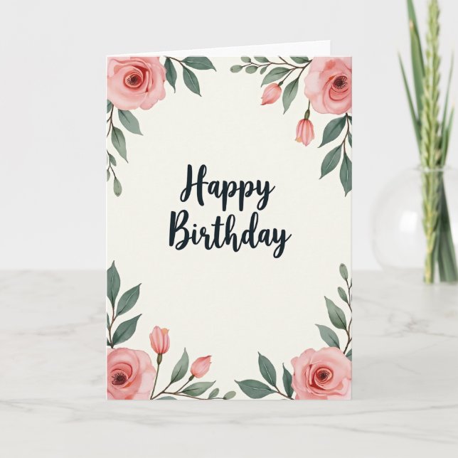 Sweet Rose Birthday Card (Front)