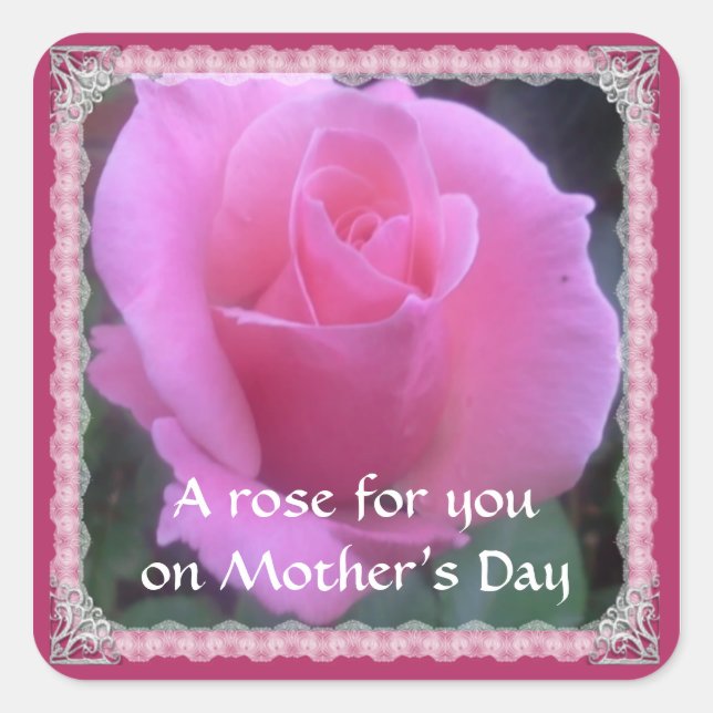 Sweet Rose Square Sticker (Front)