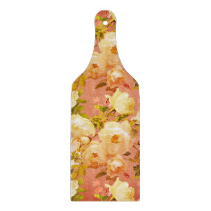 Sweet Roses on Red Cutting Board