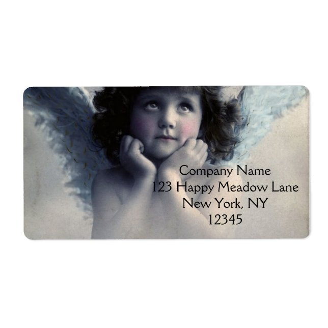 Sweet Rosy Cheeked Vintage Angel in Clouds (Front)