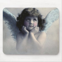 Sweet Rosy Cheeked Vintage Angel in Clouds