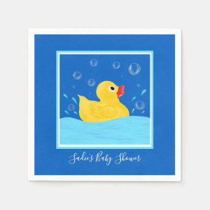 Sweet Rubber Ducky Bubbles Baby Shower Napkin