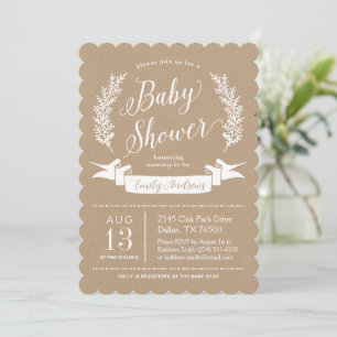Sweet Rustic Baby Shower Invitation