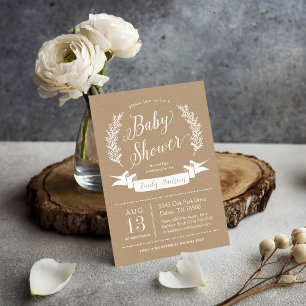 Sweet Rustic Baby Shower Invitation