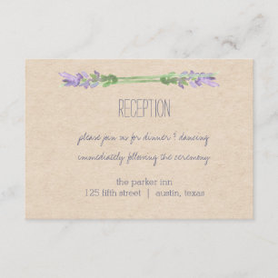Sweet Rustic Purple Lavender Kraft Look Reception Enclosure Card