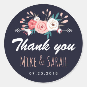 Sweet Rustic Spring Floral Wedding Favour Sticker