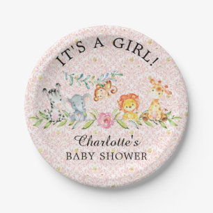 Sweet Safari Animals Baby Shower 7" Plate