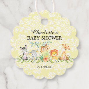 Sweet Safari Animals Baby Shower Favour Gift Tag