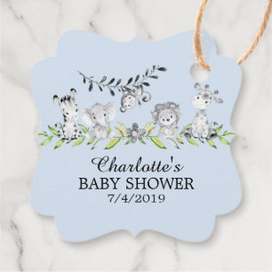 Sweet Safari Animals Baby Shower Favour Gift Tag