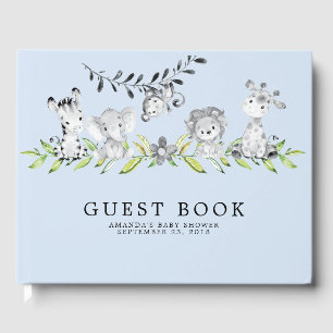 Sweet Safari Animals Baby Shower Guest Book
