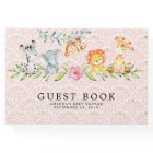 Sweet Safari Animals Baby Shower Guest Book