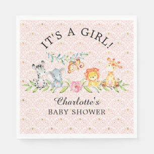 Sweet Safari Animals Baby Shower  Paper Napkins