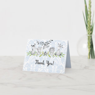 Sweet Safari Animals Baby Shower Thank You Note