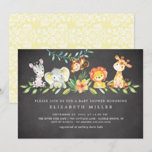 Sweet Safari Animals Neutral Baby Shower Invitatio Invitation